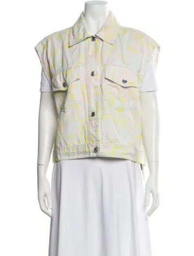 Pre-owned Bellerose Floral Print Denim Jacket In Pink