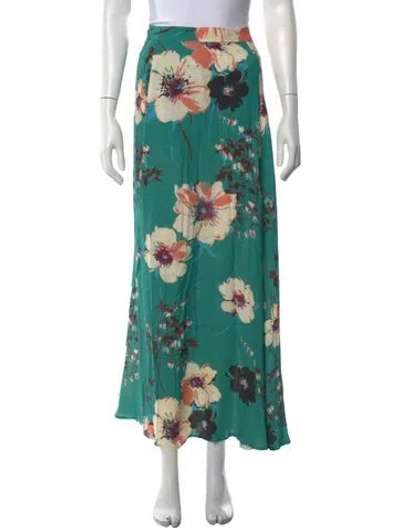 Pre-owned Bellerose Floral Print Long Skirt In Green