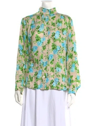 Pre-owned Bellerose Floral Print Long Sleeve Blouse In Multicolor