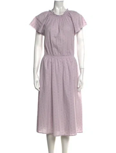 Pre-owned Bellerose Floral Print Midi Length Dress W/ Tags In Purple