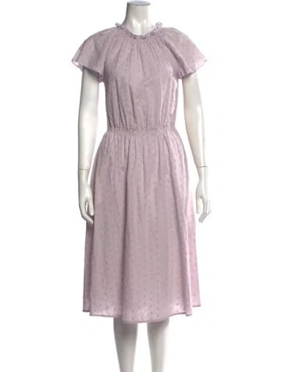 Pre-owned Bellerose Floral Print Midi Length Dress W/ Tags In Purple