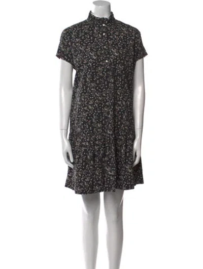 Pre-owned Bellerose Floral Print Mini Dress In Black