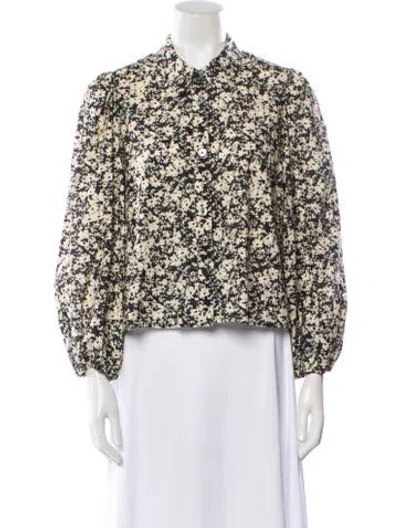 Pre-owned Bellerose Floral Print Mock Neck Blouse In Multi