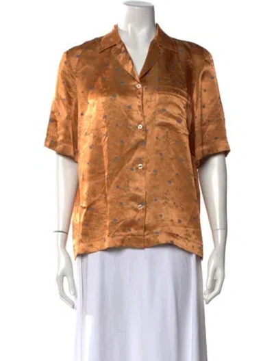 Pre-owned Bellerose Floral Print Short Sleeve Button-up Top In Multicolor