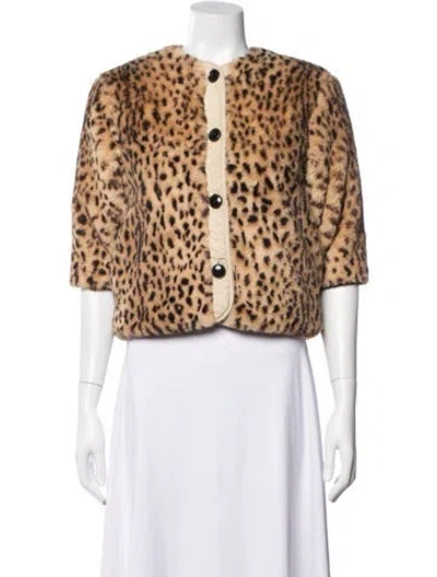 Pre-owned Bellerose Fur Animal Print Faux Fur Jacket In Multi