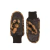 Bellerose Madina Leopard-print Mittens In Brown
