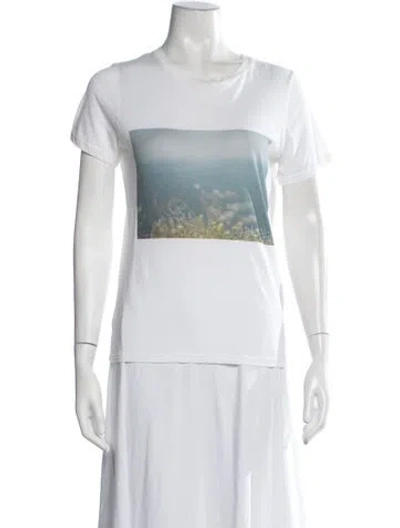 Pre-owned Bellerose Graphic Print Crew Neck T-shirt In White
