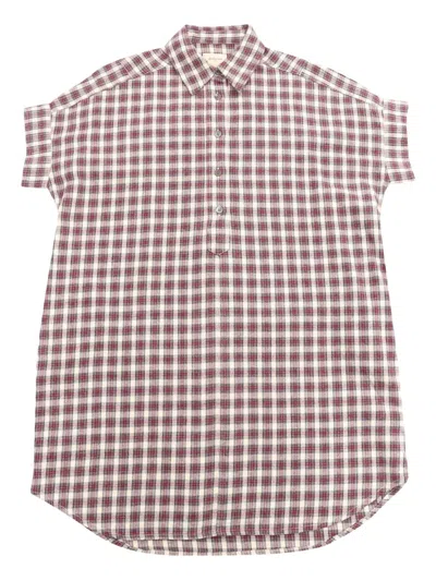 Bellerose Kids' Hansa Gingham-check Shirt Dress In Grey