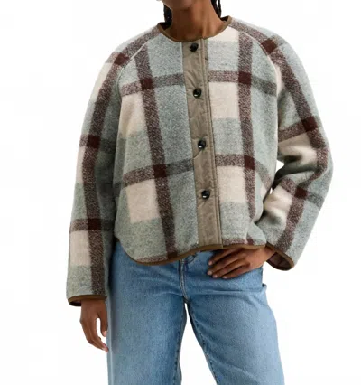 Bellerose Hari Reversible Wool Blend Jacket In Blue Plaid / Pink Quilt In Multi