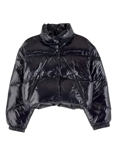 Bellerose High-shine Puffer Jacket In Black