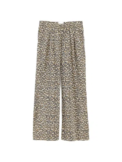 Bellerose Kids' Karyn Leopard-print Trousers In Neutrals