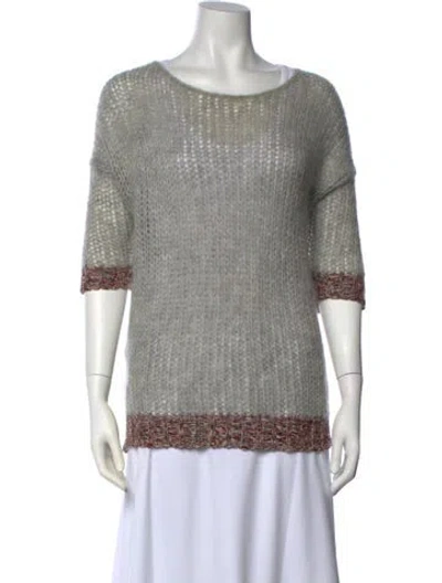 Pre-owned Bellerose Kid Mohair Crew Neck Sweater In Gray