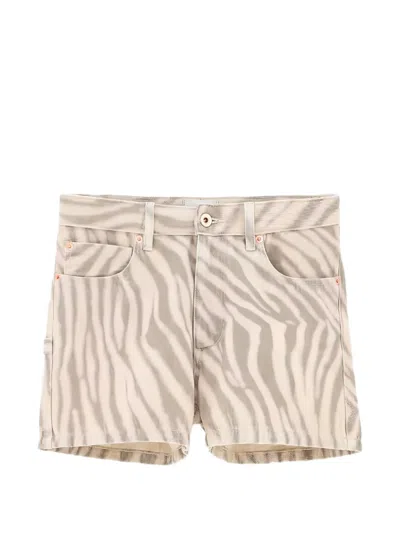 Bellerose Kids' Kyle Zebra-print Shorts In Neutral