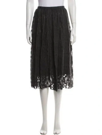 Pre-owned Bellerose Lace Pattern Midi Length Skirt In Black