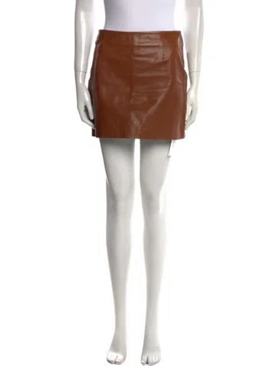 Pre-owned Bellerose Leather Mini Skirt In Brown