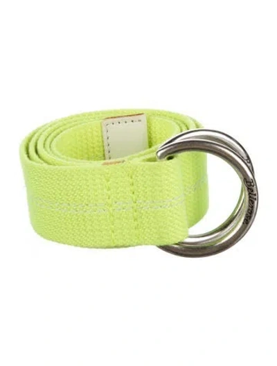 Pre-owned Bellerose Leather Trim Embellishment Belt In Green