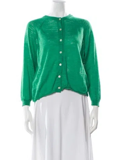 Pre-owned Bellerose Linen Crew Neck Top In Green