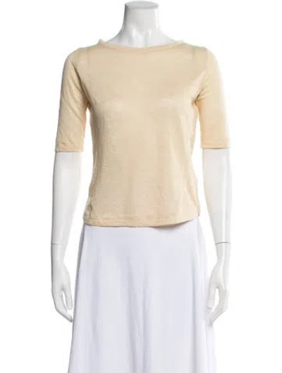 Pre-owned Bellerose Linen Crew Neck T-shirt In Neutrals