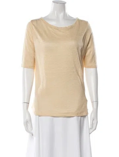 Pre-owned Bellerose Linen Scoop Neck Top In Neutrals