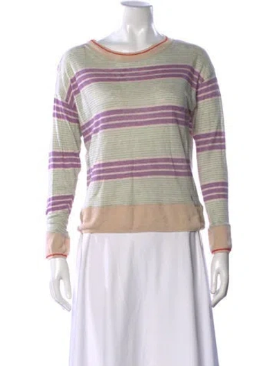 Pre-owned Bellerose Linen Striped Sweater In Purple