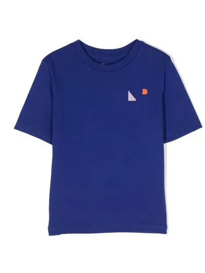 Bellerose Kids' Logo-print Organic-cotton T-shirt In Blue