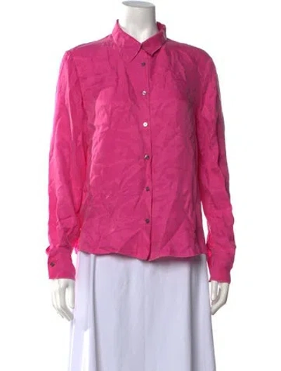 Pre-owned Bellerose Long Sleeve Button-up Top In Pink
