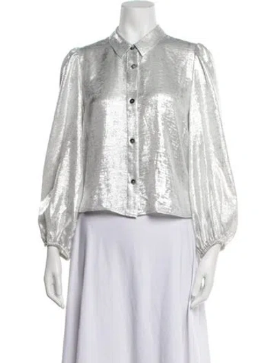 Pre-owned Bellerose Long Sleeve Button-up Top In Silver