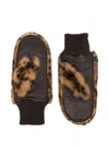 Bellerose Madina Leopard-print Mittens In Brown