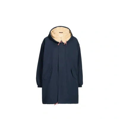 Bellerose Manteau À Capuche En Coton Mélangé In Blue