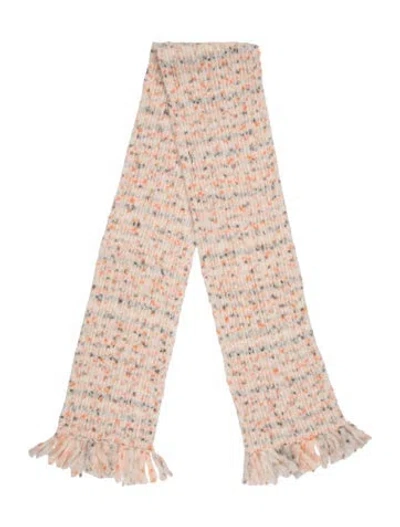 Pre-owned Bellerose Merino Wool Tweed Pattern Scarf In Neutrals
