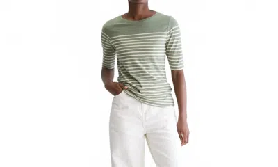 Bellerose Mias Short Sleeves Top In Stripe B Green Cream