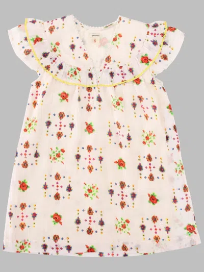 Bellerose Mini Patterned Cotton Dress For Girls In Multicolour