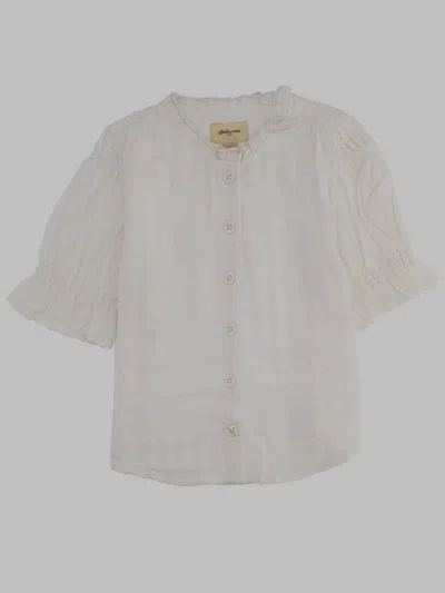 Bellerose Mini V-neck Striped Shirt In Multicolour