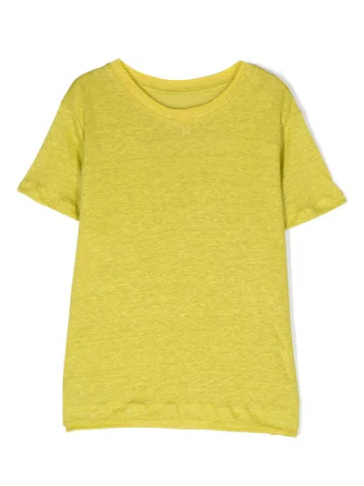 Bellerose Kids' Mio Linen Mélange T-shirt In Yellow