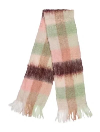 Pre-owned Bellerose Mohair Colorblock Pattern Scarf W/ Tags In Neutrals