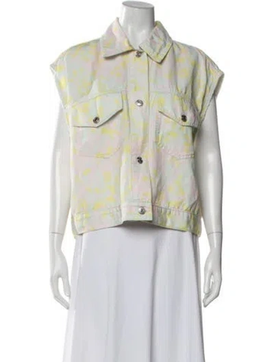Pre-owned Bellerose Patterned Denim Jacket In White