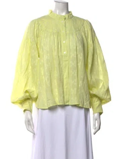Pre-owned Bellerose Patterned Long Sleeve Blouse In Green