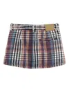 Bellerose Pebbs Plaid Pocket Mini Skirt In Multi
