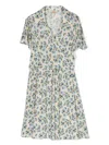 Bellerose Peppa Watercolour Floral-print Dress In White