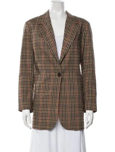 Pre-owned Bellerose Plaid Print Blazer In Brown
