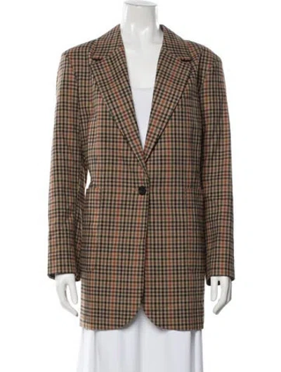 Pre-owned Bellerose Plaid Print Blazer In Brown