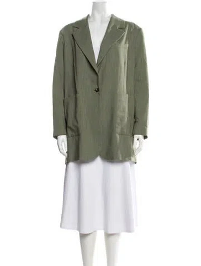 Pre-owned Bellerose Plaid Print Coat In Green