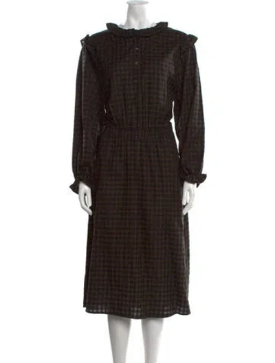 Pre-owned Bellerose Plaid Print Midi Length Dress In Multicolor