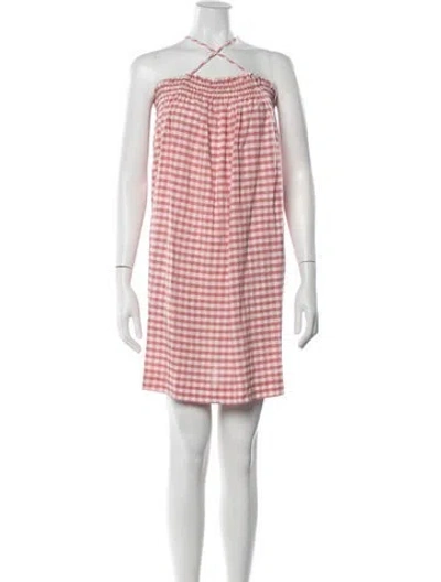 Pre-owned Bellerose Plaid Print Mini Dress In Pink