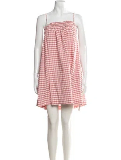 Pre-owned Bellerose Plaid Print Mini Dress W/ Tags In Pink