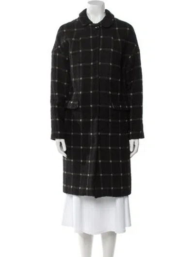 Pre-owned Bellerose Plaid Print Peacoat In Black