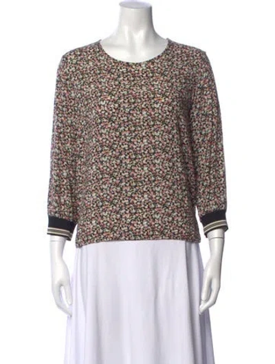 Pre-owned Bellerose Printed Bateau Neckline Sweatshirt In Neutrals