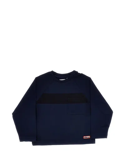 Bellerose Kids' Raglan-sleeve Panelled T-shirt In Blue