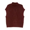 Bellerose Roll-neck Sleeveless Knitted Top In Burgundy