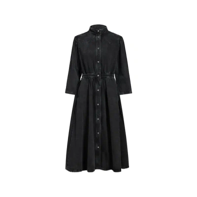 Bellerose Robe Midi Patika En Denim De Coton Mélangé In Black